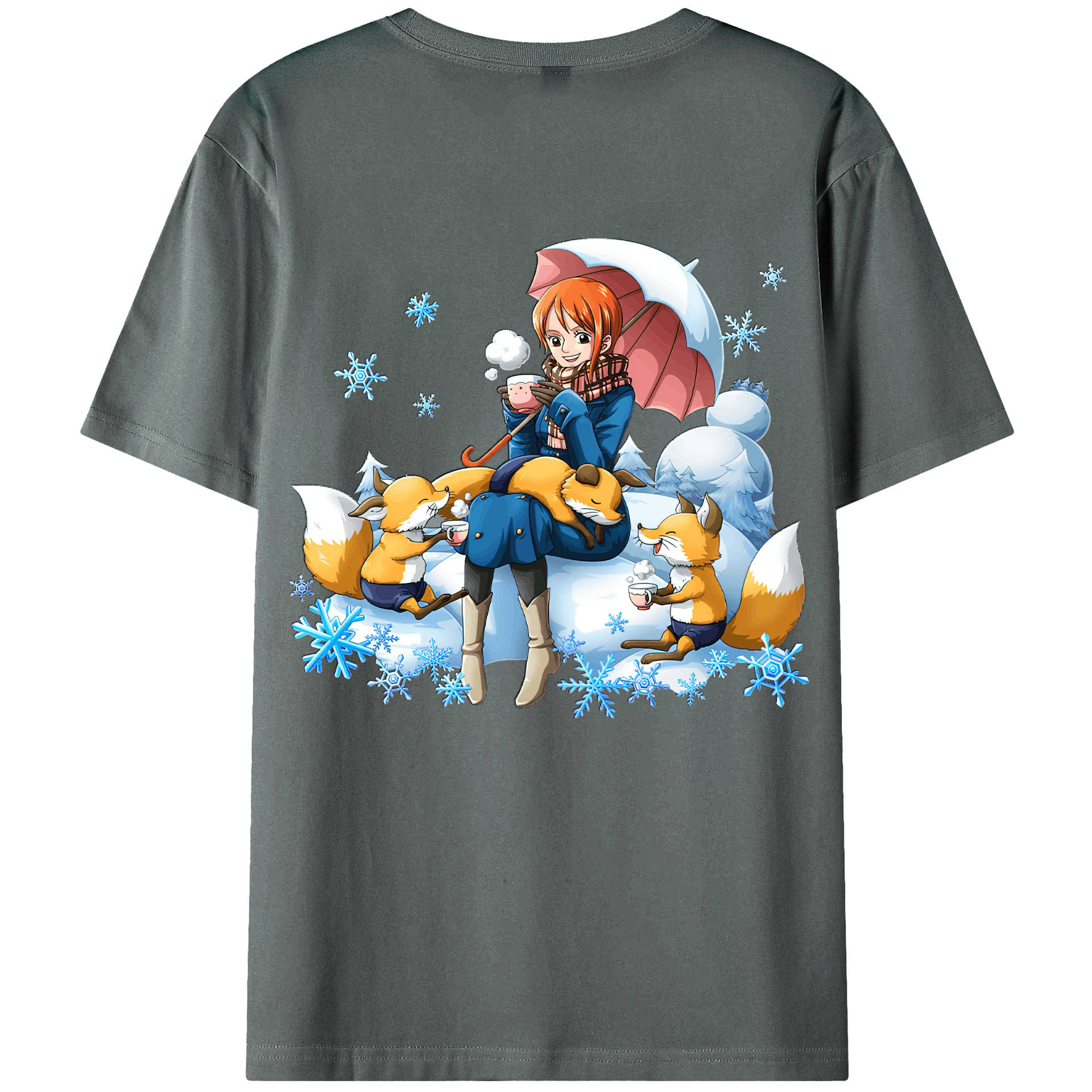 （画像用） ワンピース ナミ ONE PIECE Nami 綿100％ メンズ半袖Tシャツ（バックプリント） 通気性